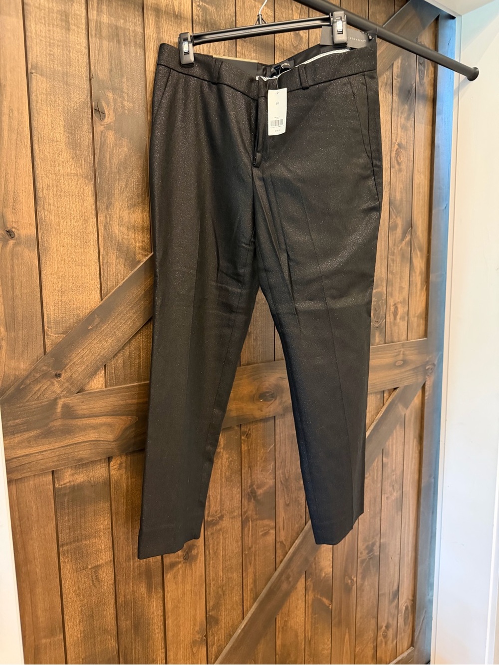 Banana Republic Black Slim Dress Pants with Gold Sparkle. Office to dinner